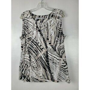MARC New York Black White Print Blouse Top Size XL